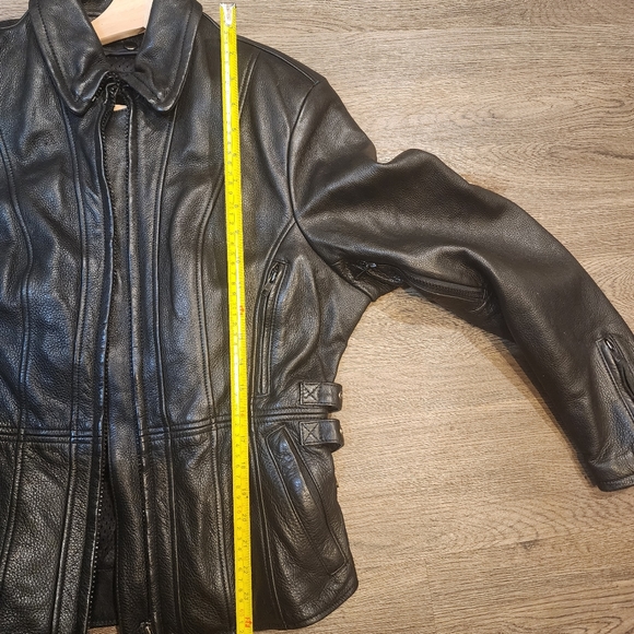 First Gear Womens Heavy Duty Vented Padded Leather Motorcycle Jacket - Picture 11 of 13